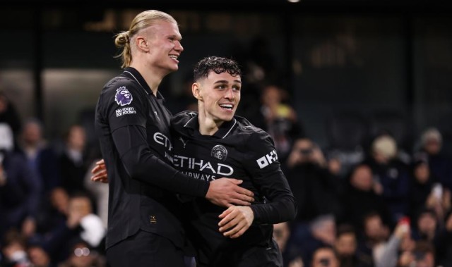 哈兰德英超百球里程碑福登连场双响 曼城5-4富勒姆