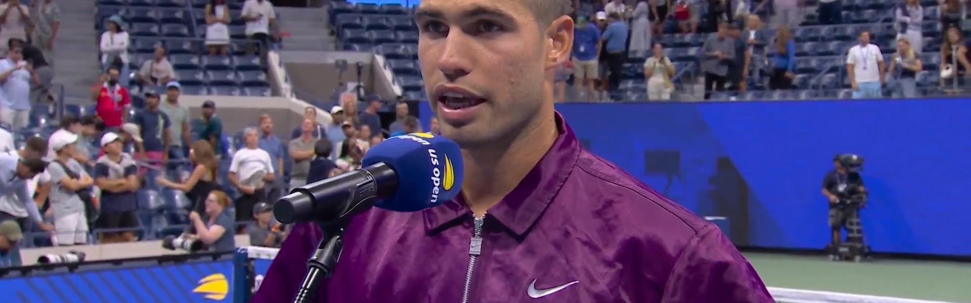 阿尔卡拉斯：我得问问大家是否喜欢我的新发型，我想他们喜欢