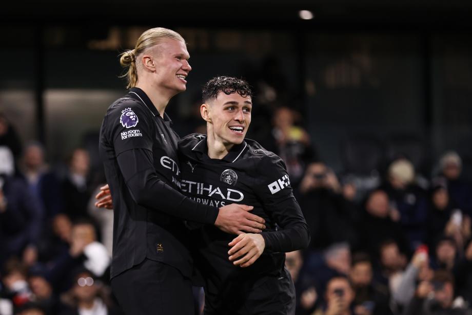 [图]哈兰德英超百球里程碑福登双响 曼城5-4富勒姆